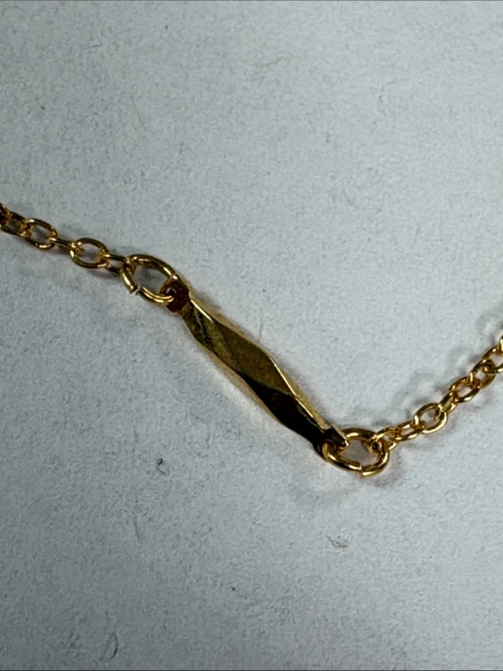 Gold-Tone Stick Brooch with Red and Cream Glass Beads